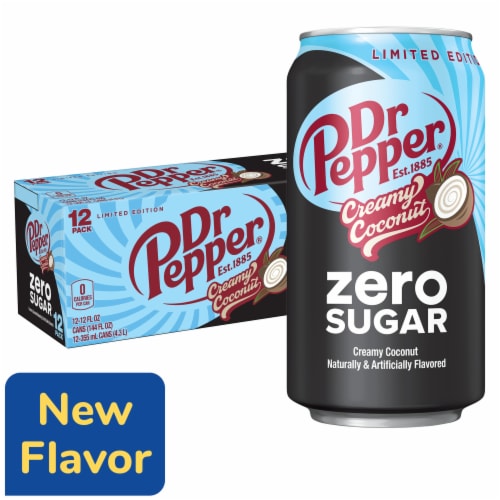 Dr Pepper Creamy Coconut Zero Sugar Soda - Smooth Coconut Pour